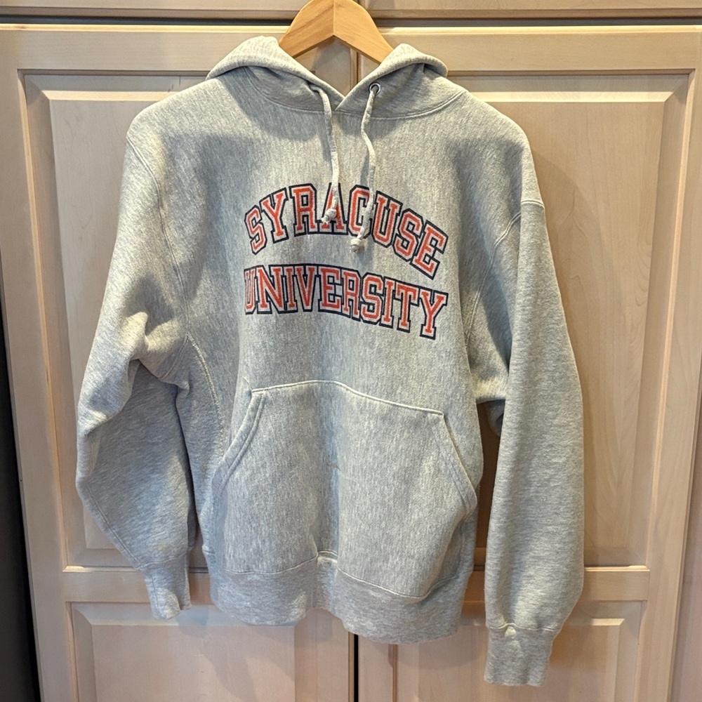 Vintage Gray Syracuse University Heavy Weight Hoodie from 1986 Est Size Large